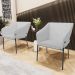 Cadeira Para Sala de Jantar Estar Living Olívia L02 Linho Cinza - Lyam Decor