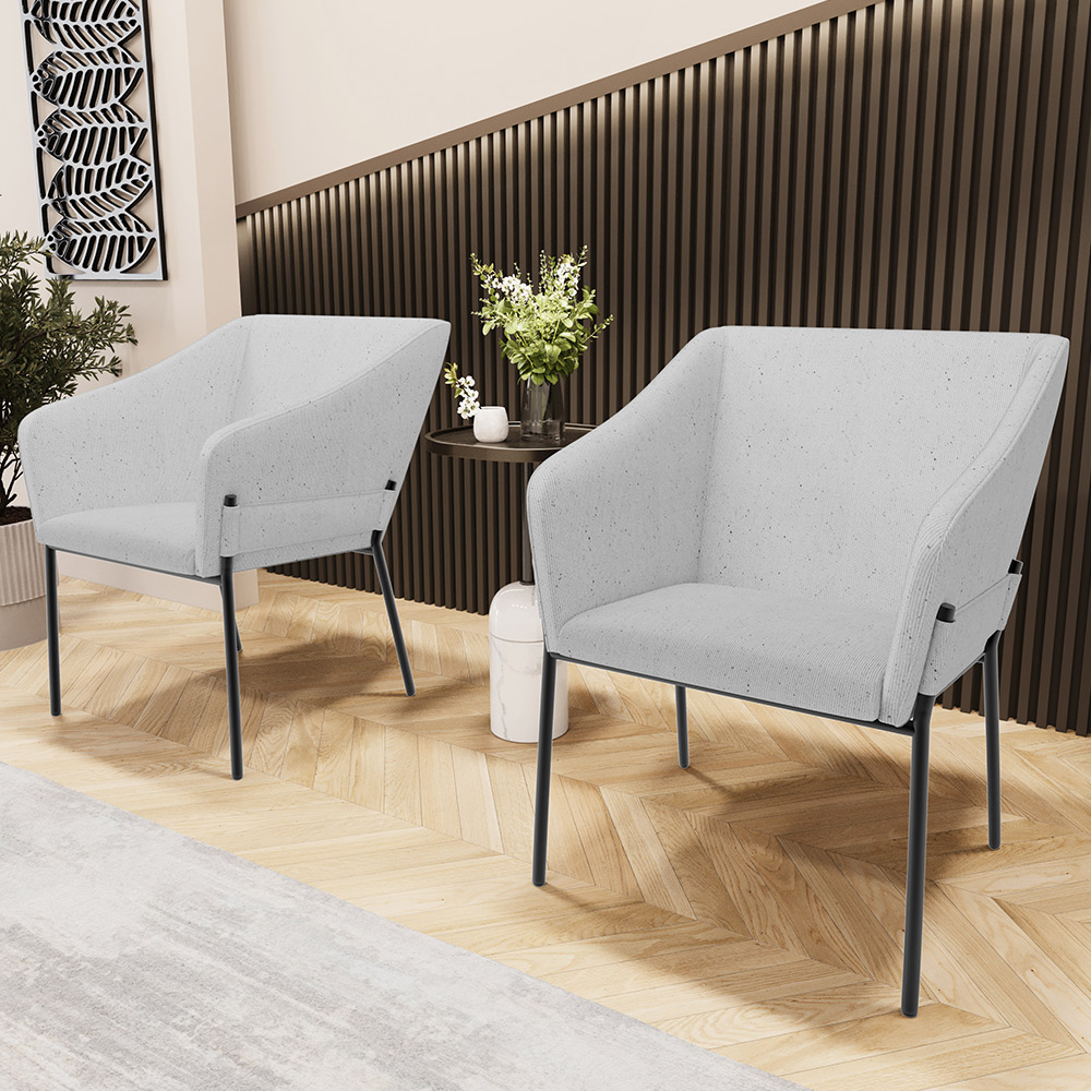 Cadeira Para Sala de Jantar Estar Living Olívia L02 Linho Cinza - Lyam Decor