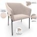 Cadeira Para Sala de Jantar Estar Living Olívia L02 Suede Bege - Lyam Decor