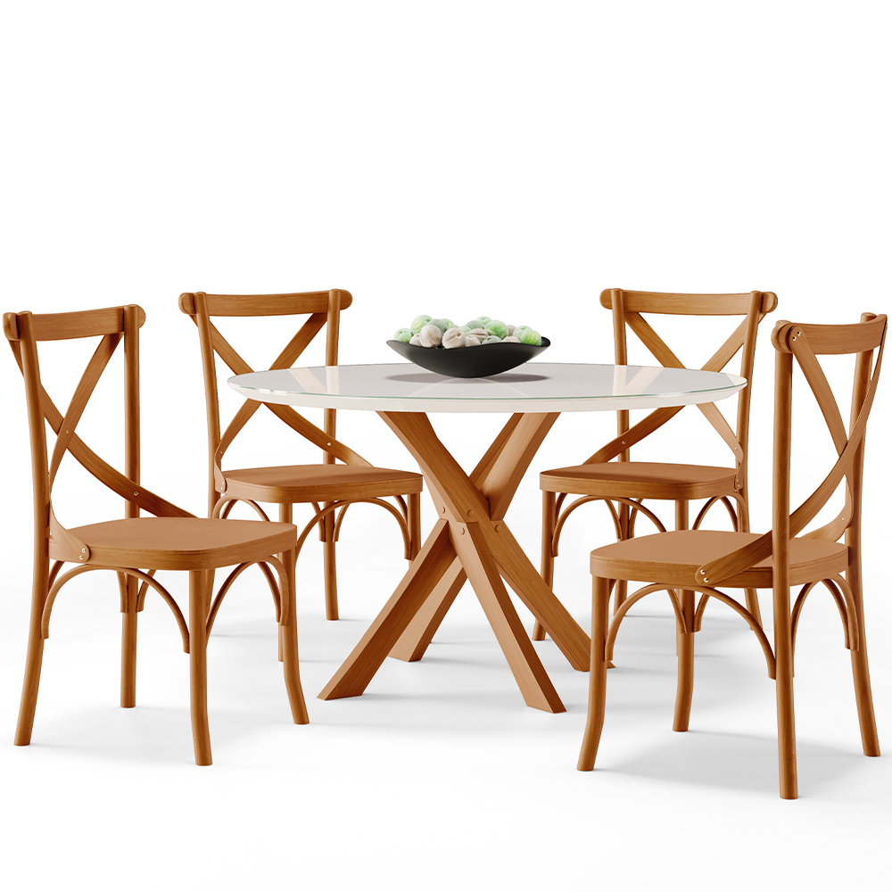 Cadeira Para Sala de Jantar e Estar Living Ávila L02 Madeira Maciça - Lyam