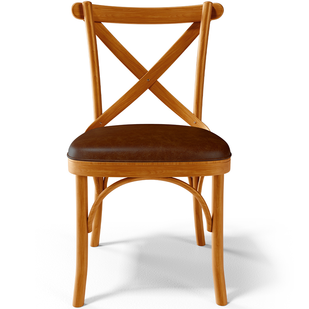 Cadeira Para Sala de Jantar e Estar Living Estofada Ávila L02 Couríssimo Marrom - Lyam