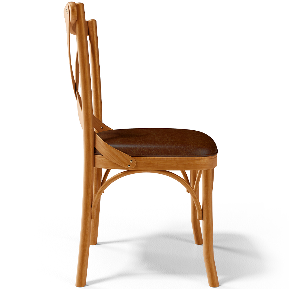 Cadeira Para Sala de Jantar e Estar Living Estofada Ávila L02 Couríssimo Marrom - Lyam