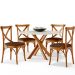 Cadeira Para Sala de Jantar e Estar Living Estofada Ávila L02 Couríssimo Marrom - Lyam