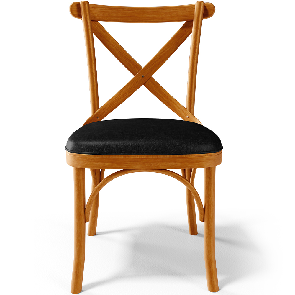Cadeira Para Sala de Jantar e Estar Living Estofada Ávila L02 Couríssimo Preto - Lyam