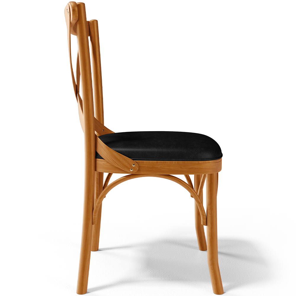 Cadeira Para Sala de Jantar e Estar Living Estofada Ávila L02 Couríssimo Preto - Lyam