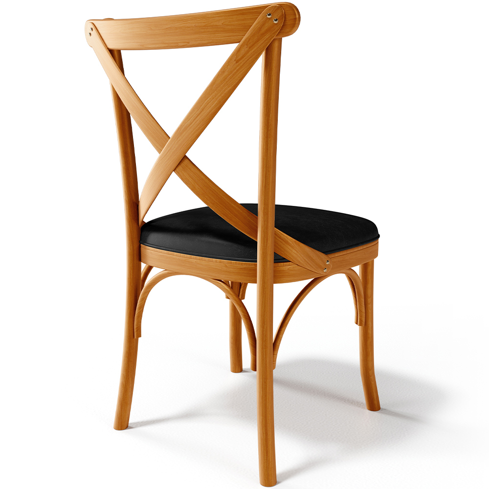 Cadeira Para Sala de Jantar e Estar Living Estofada Ávila L02 Couríssimo Preto - Lyam