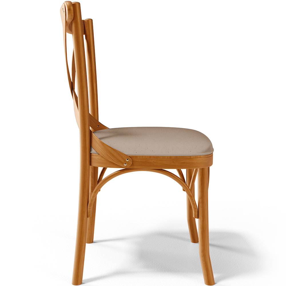 Cadeira Para Sala de Jantar e Estar Living Estofada Ávila L02 Linho Bege Escuro - Lyam
