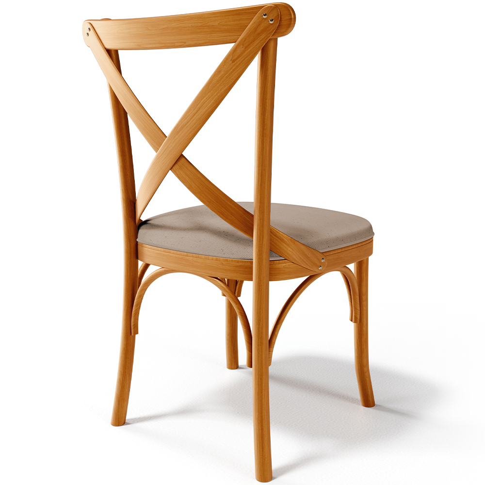 Cadeira Para Sala de Jantar e Estar Living Estofada Ávila L02 Linho Bege Escuro - Lyam