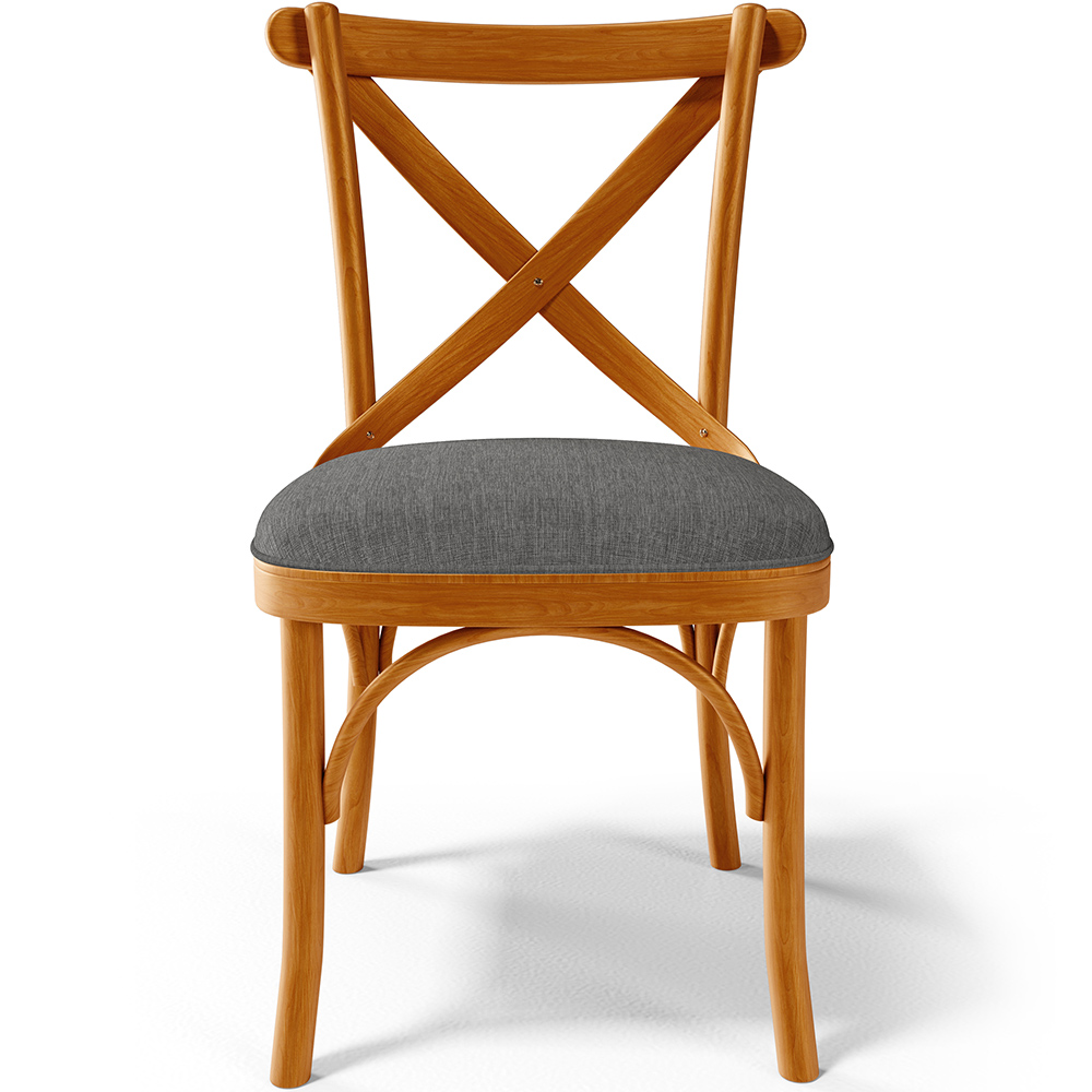 Cadeira Para Sala de Jantar e Estar Living Estofada Ávila L02 Linho Cinza Escuro - Lyam