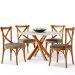 Cadeira Para Sala de Jantar e Estar Living Estofada Ávila L02 Linho Cinza Escuro - Lyam