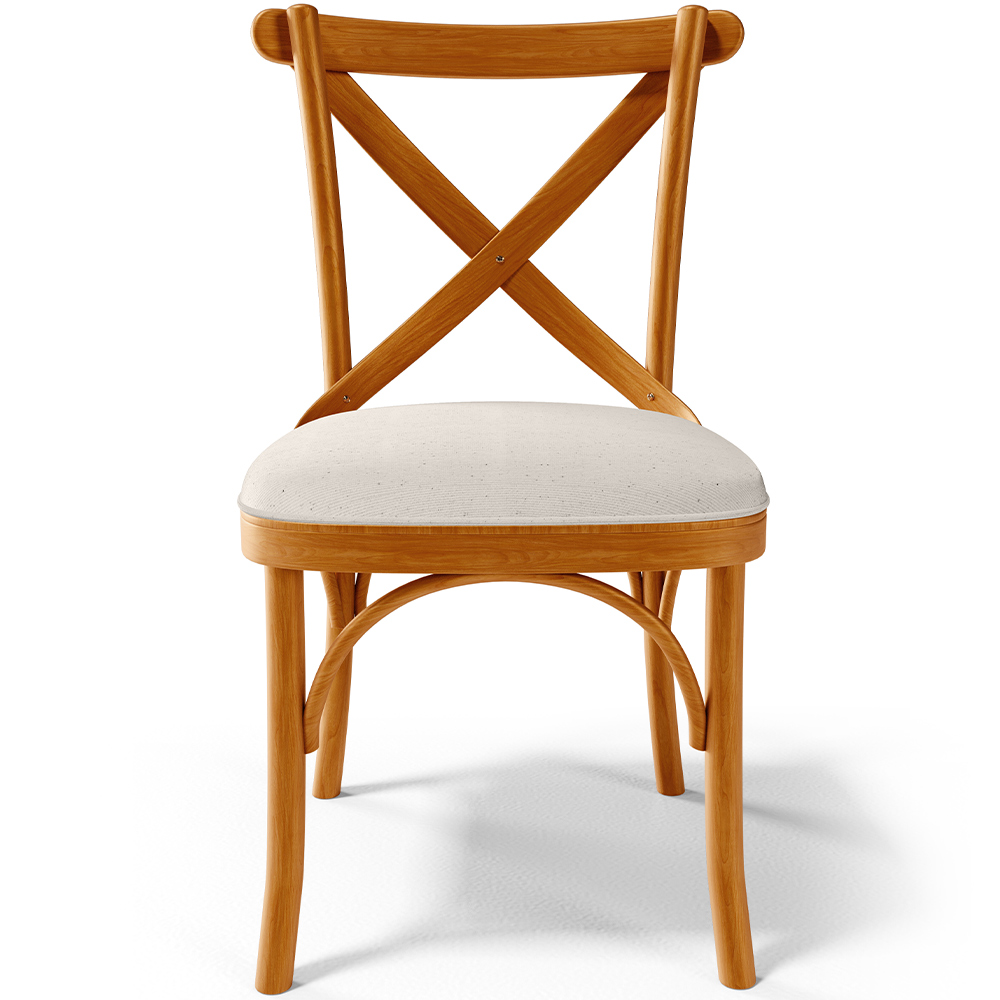 Cadeira Para Sala de Jantar e Estar Living Estofada Ávila L02 Linho Cru - Lyam