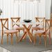 Cadeira Para Sala de Jantar e Estar Living Estofada Ávila L02 Linho Rosê - Lyam