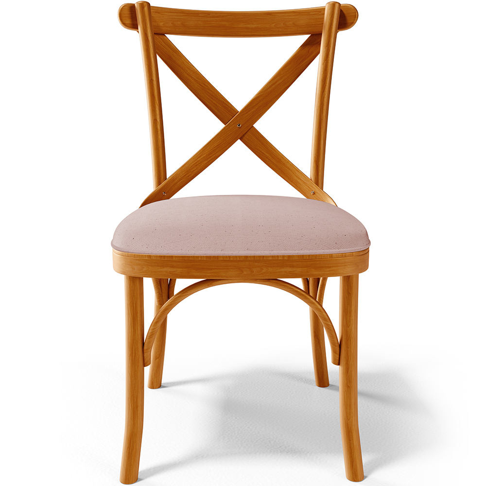 Cadeira Para Sala de Jantar e Estar Living Estofada Ávila L02 Linho Rosê - Lyam