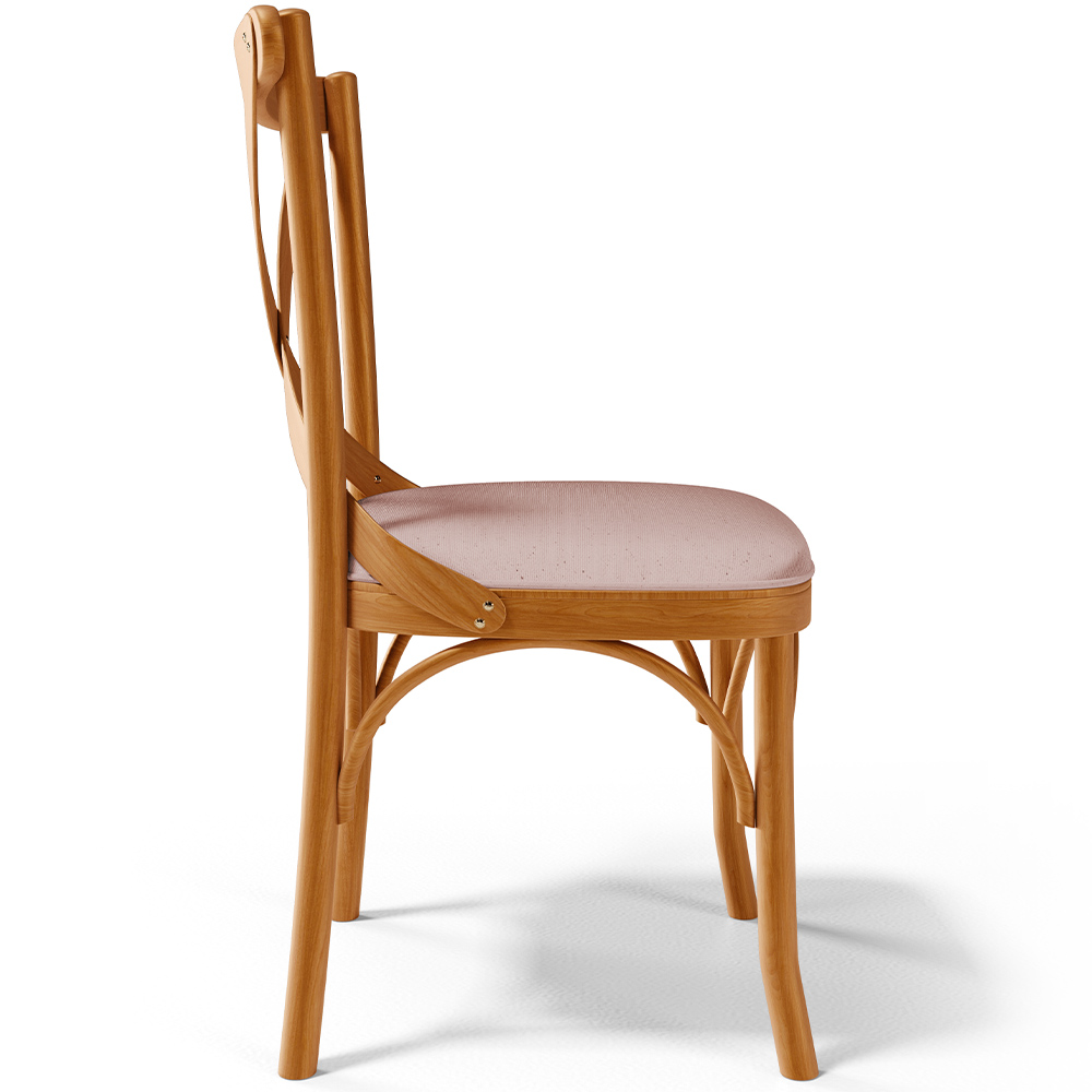 Cadeira Para Sala de Jantar e Estar Living Estofada Ávila L02 Linho Rosê - Lyam