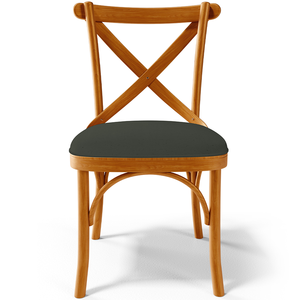 Cadeira Para Sala de Jantar e Estar Living Estofada Ávila L02 Linho Verde Musgo - Lyam