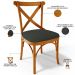 Cadeira Para Sala de Jantar e Estar Living Estofada Ávila L02 Linho Verde Musgo - Lyam