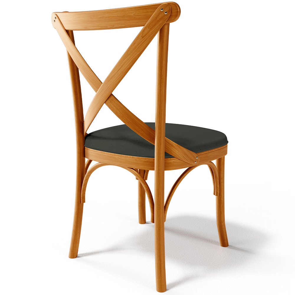 Cadeira Para Sala de Jantar e Estar Living Estofada Ávila L02 Linho Verde Musgo - Lyam
