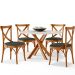 Cadeira Para Sala de Jantar e Estar Living Estofada Ávila L02 Linho Verde Musgo - Lyam