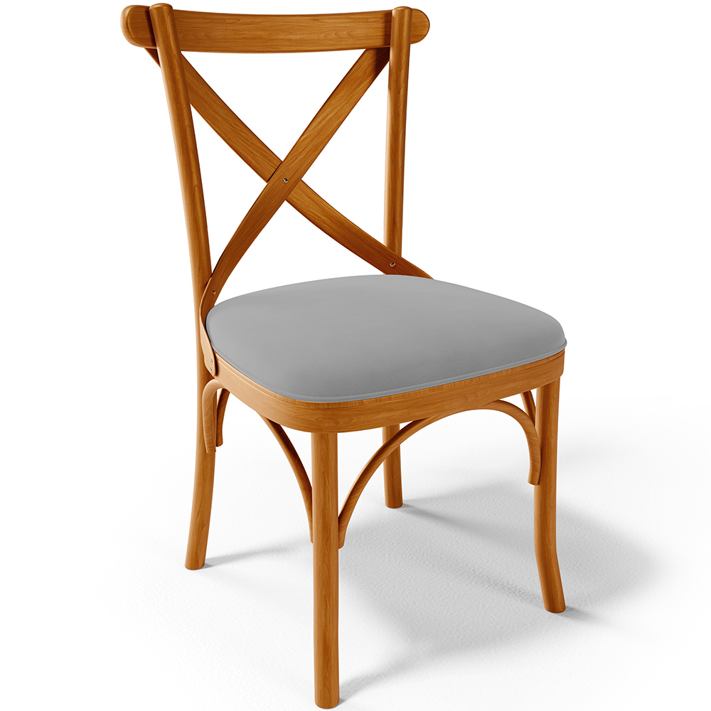 Cadeira Para Sala de Jantar e Estar Living Estofada Ávila L02 Suede Cinza - Lyam