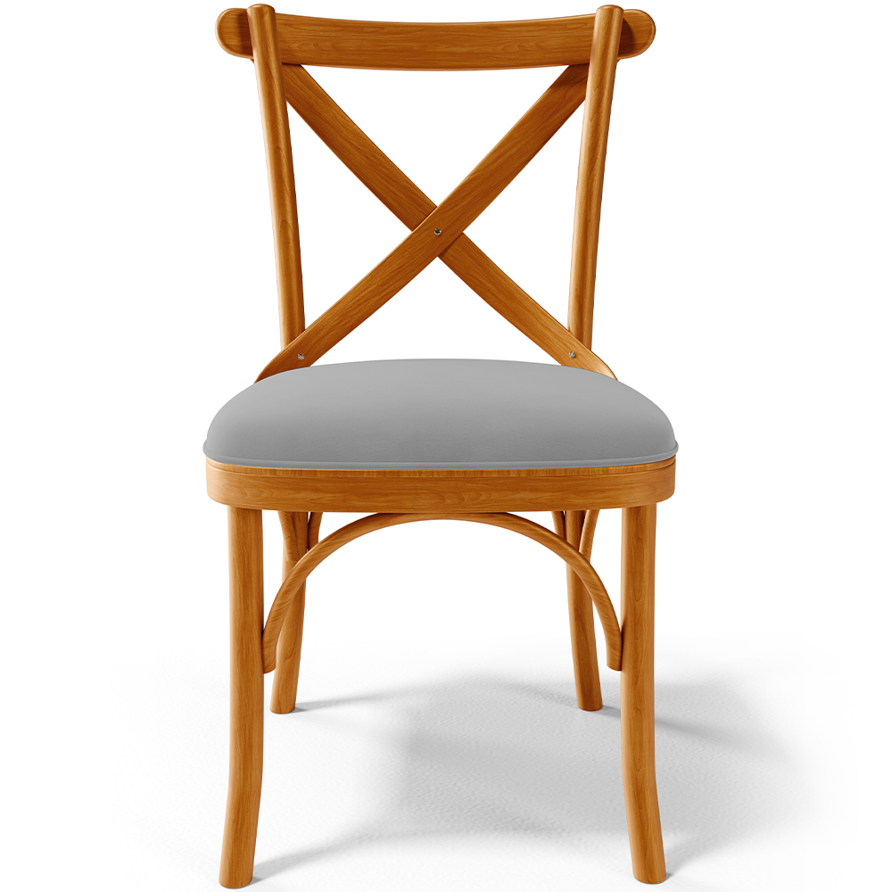 Cadeira Para Sala de Jantar e Estar Living Estofada Ávila L02 Suede Cinza - Lyam
