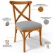 Cadeira Para Sala de Jantar e Estar Living Estofada Ávila L02 Suede Cinza - Lyam
