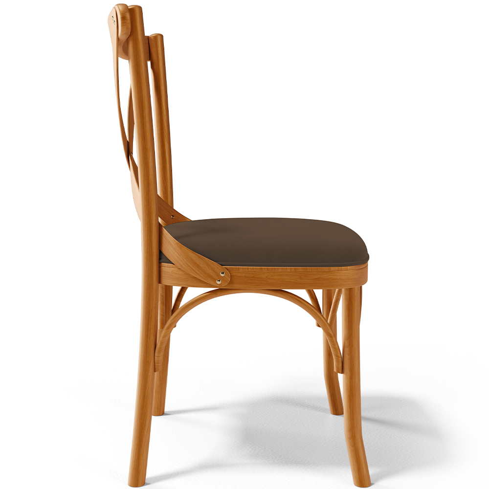 Cadeira Para Sala de Jantar e Estar Living Estofada Ávila L02 Suede Marrom - Lyam