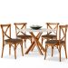 Cadeira Para Sala de Jantar e Estar Living Estofada Ávila L02 Suede Marrom - Lyam