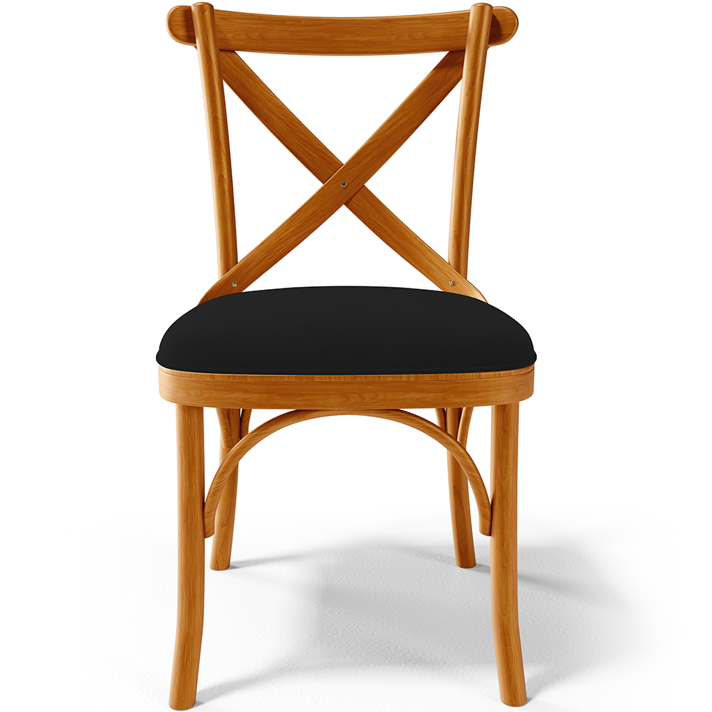 Cadeira Para Sala de Jantar e Estar Living Estofada Ávila L02 Suede Preto - Lyam