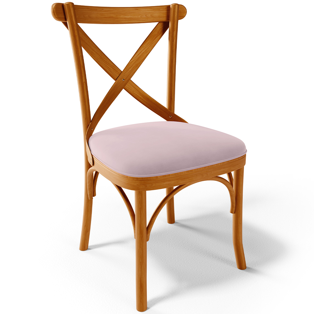 Cadeira Para Sala de Jantar e Estar Living Estofada Ávila L02 Suede Rosê - Lyam