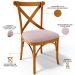Cadeira Para Sala de Jantar e Estar Living Estofada Ávila L02 Suede Rosê - Lyam