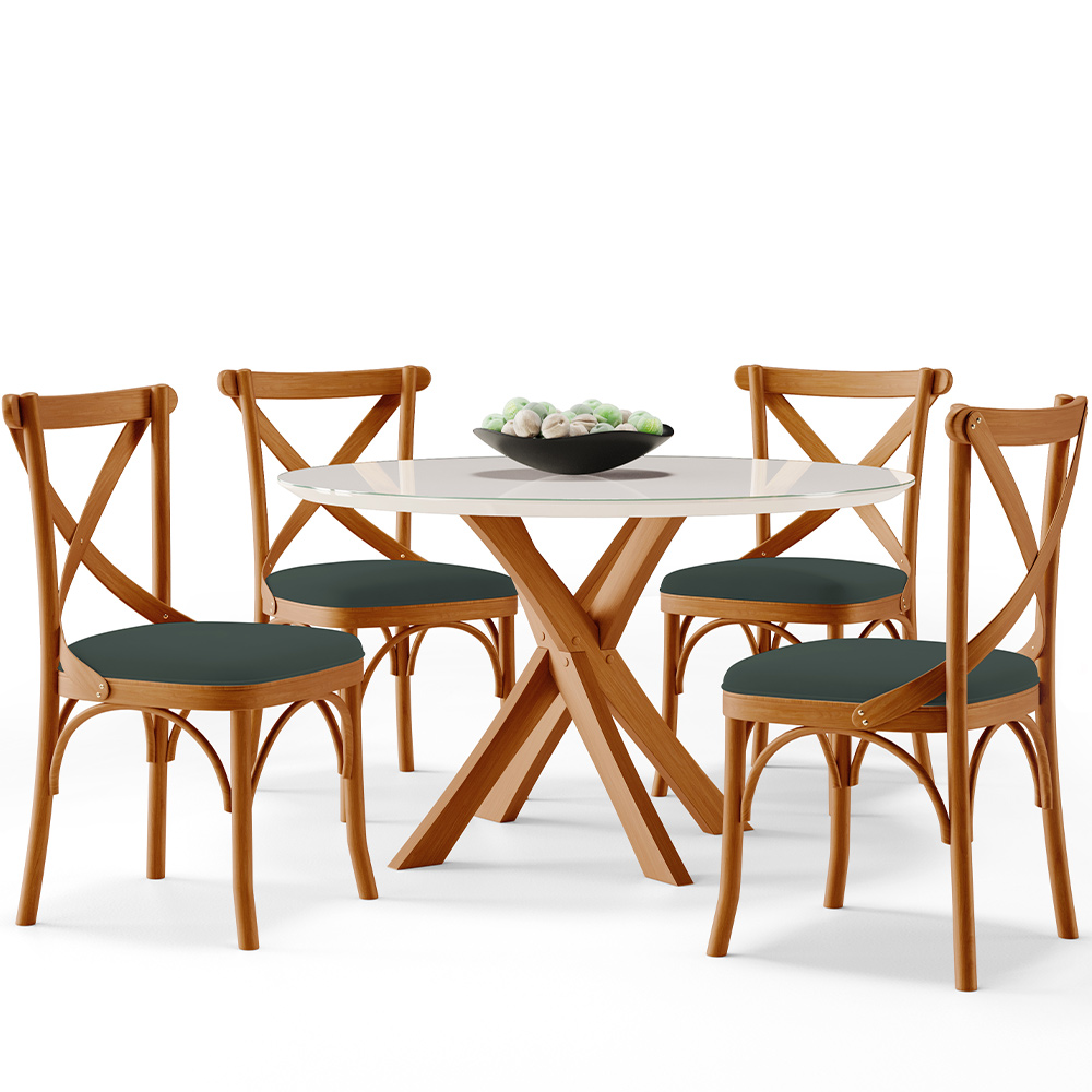 Cadeira Para Sala de Jantar e Estar Living Estofada Ávila L02 Suede Verde Musgo - Lyam