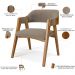 Cadeira Para Sala de Jantar e Estar Living Estofada Suran L02 Bouclê Bege - Lyam