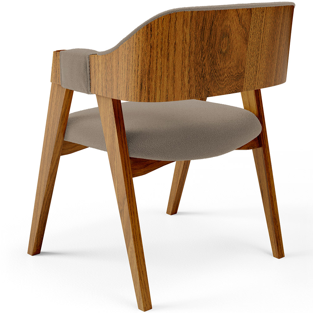 Cadeira Para Sala de Jantar e Estar Living Estofada Suran L02 Bouclê Bege - Lyam