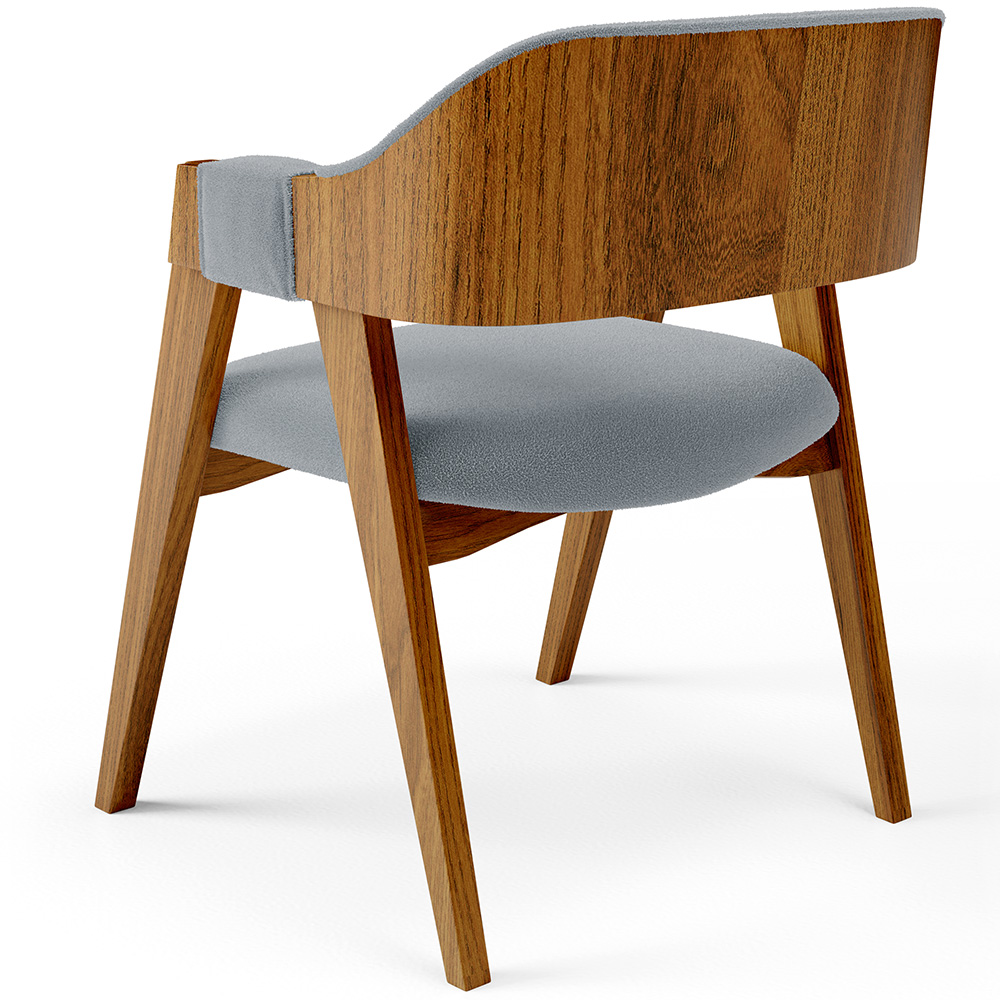 Cadeira Para Sala de Jantar e Estar Living Estofada Suran L02 Bouclê Cinza - Lyam