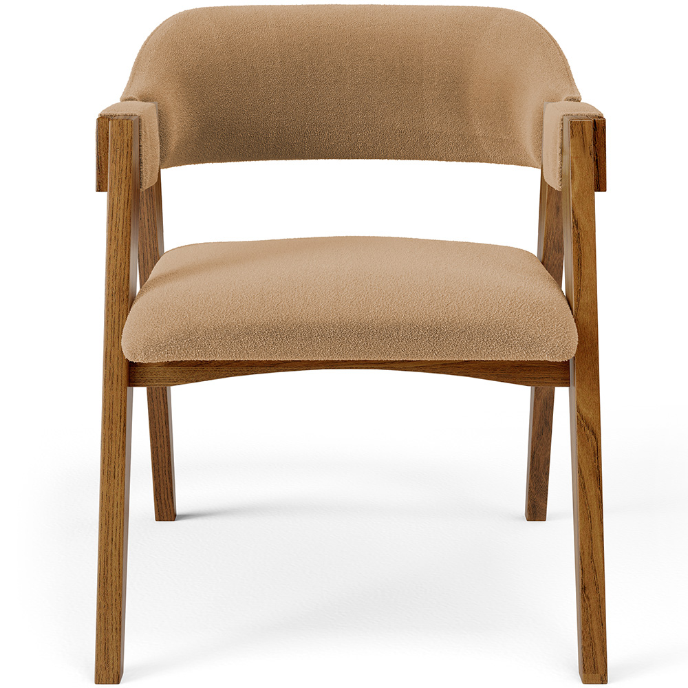 Cadeira Para Sala de Jantar e Estar Living Estofada Suran L02 Bouclê Mostarda - Lyam