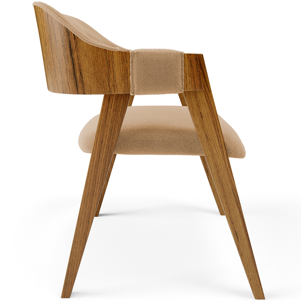Cadeira Para Sala de Jantar e Estar Living Estofada Suran L02 Bouclê Mostarda - Lyam