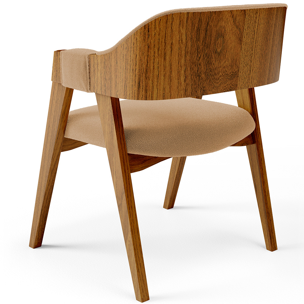 Cadeira Para Sala de Jantar e Estar Living Estofada Suran L02 Bouclê Mostarda - Lyam