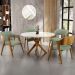 Cadeira Para Sala de Jantar e Estar Living Estofada Suran L02 Bouclê Oliva - Lyam