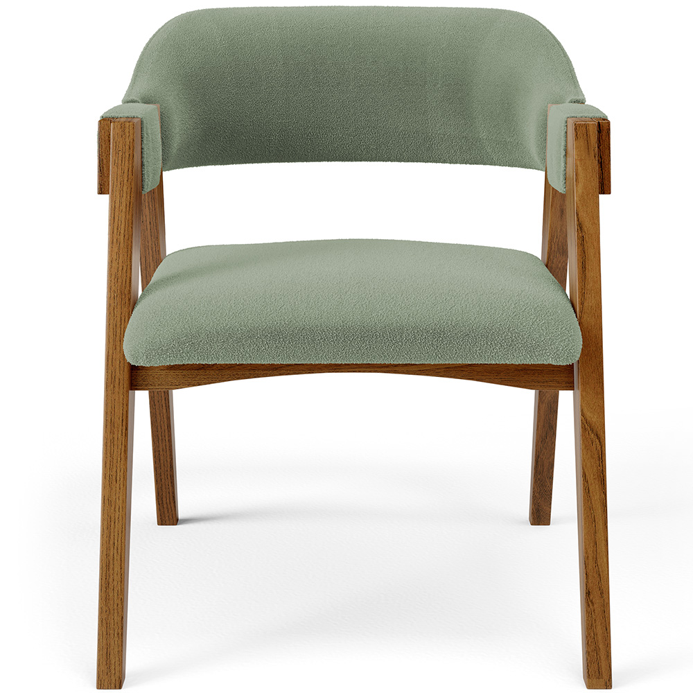 Cadeira Para Sala de Jantar e Estar Living Estofada Suran L02 Bouclê Oliva - Lyam