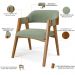 Cadeira Para Sala de Jantar e Estar Living Estofada Suran L02 Bouclê Oliva - Lyam