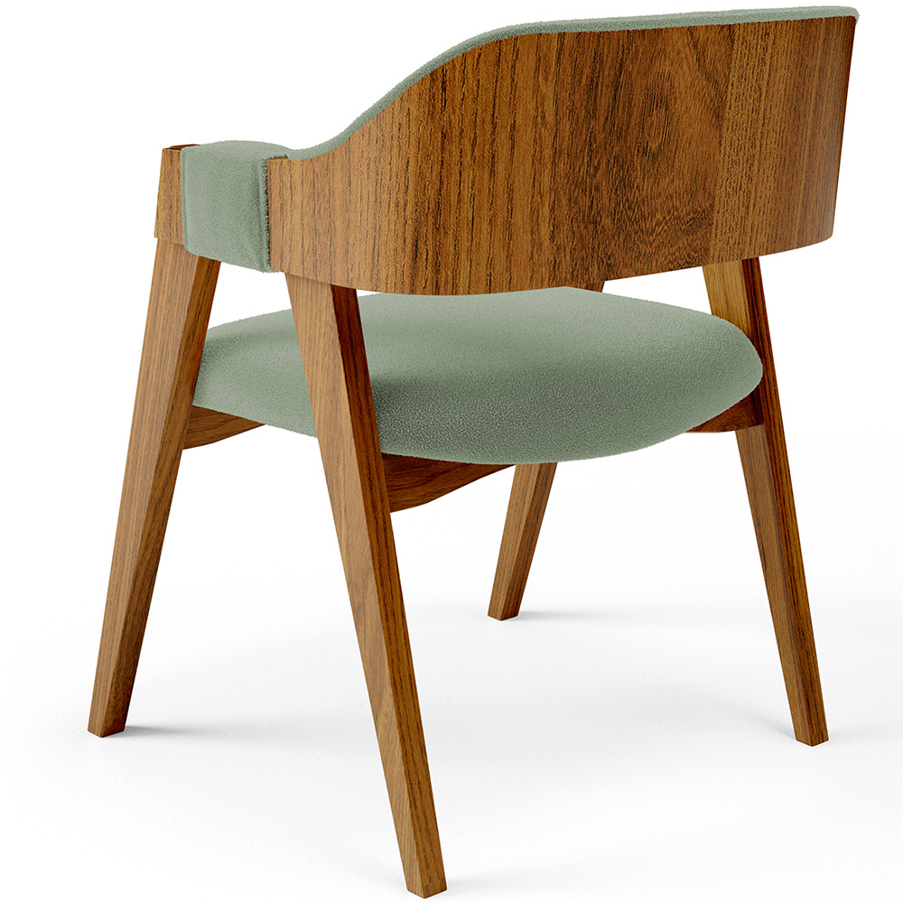 Cadeira Para Sala de Jantar e Estar Living Estofada Suran L02 Bouclê Oliva - Lyam
