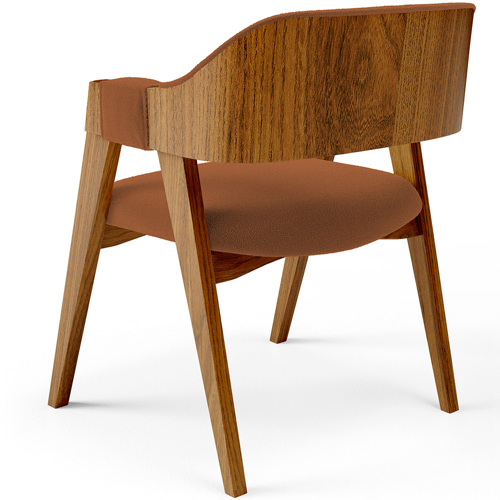 Cadeira Para Sala de Jantar e Estar Living Estofada Suran L02 Bouclê Terracota - Lyam