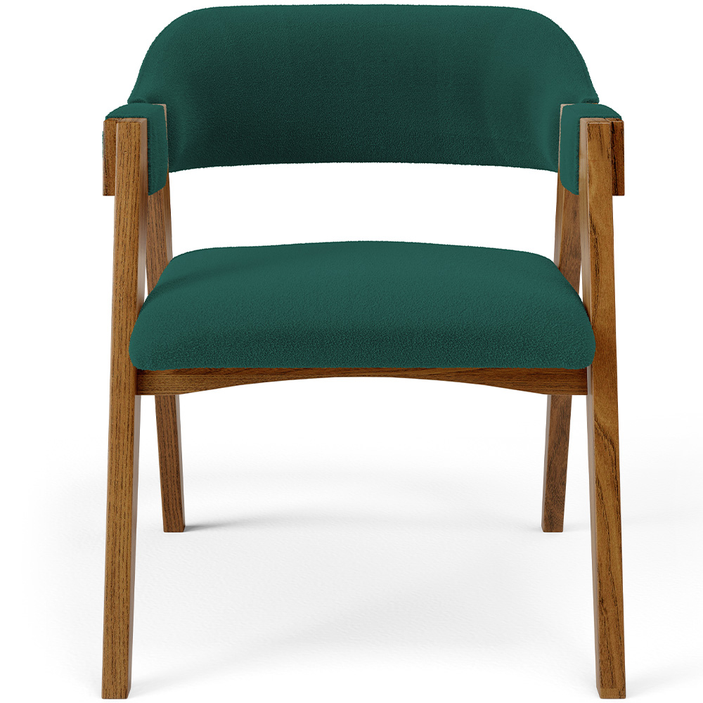 Cadeira Para Sala de Jantar e Estar Living Estofada Suran L02 Bouclê Verde - Lyam