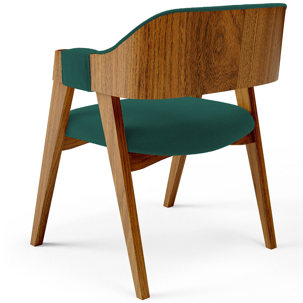 Cadeira Para Sala de Jantar e Estar Living Estofada Suran L02 Bouclê Verde - Lyam