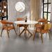 Cadeira Para Sala de Jantar e Estar Living Estofada Suran L02 Couríssimo Camel - Lyam
