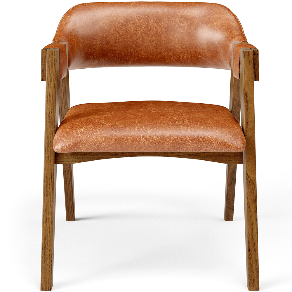 Cadeira Para Sala de Jantar e Estar Living Estofada Suran L02 Couríssimo Camel - Lyam