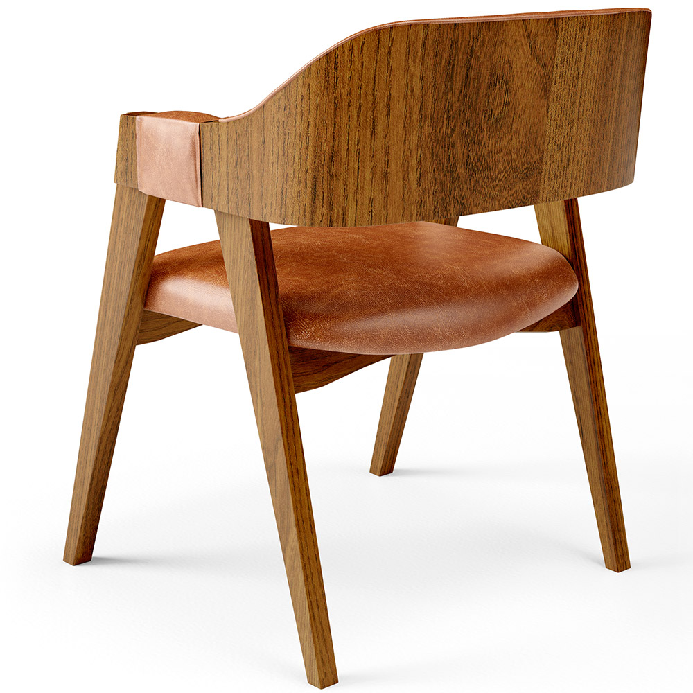 Cadeira Para Sala de Jantar e Estar Living Estofada Suran L02 Couríssimo Camel - Lyam