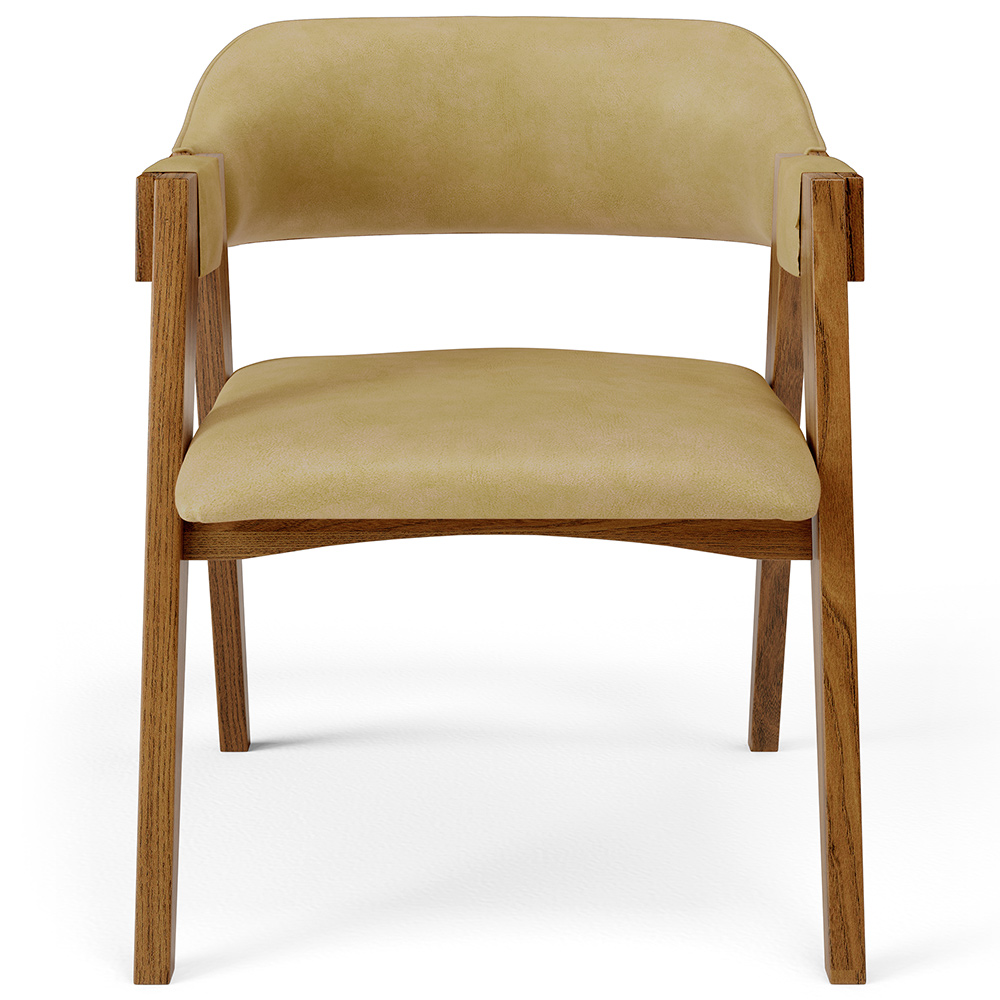 Cadeira Para Sala de Jantar e Estar Living Estofada Suran L02 Couríssimo Fendi - Lyam