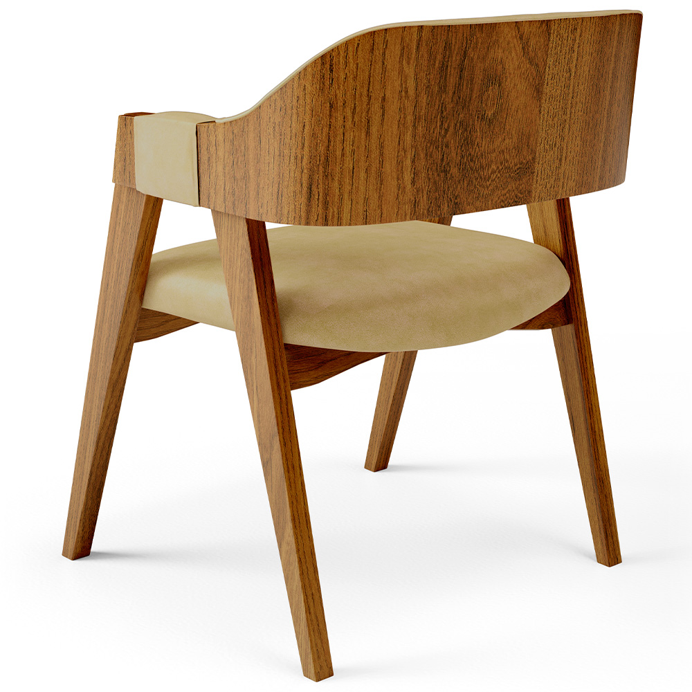 Cadeira Para Sala de Jantar e Estar Living Estofada Suran L02 Couríssimo Fendi - Lyam