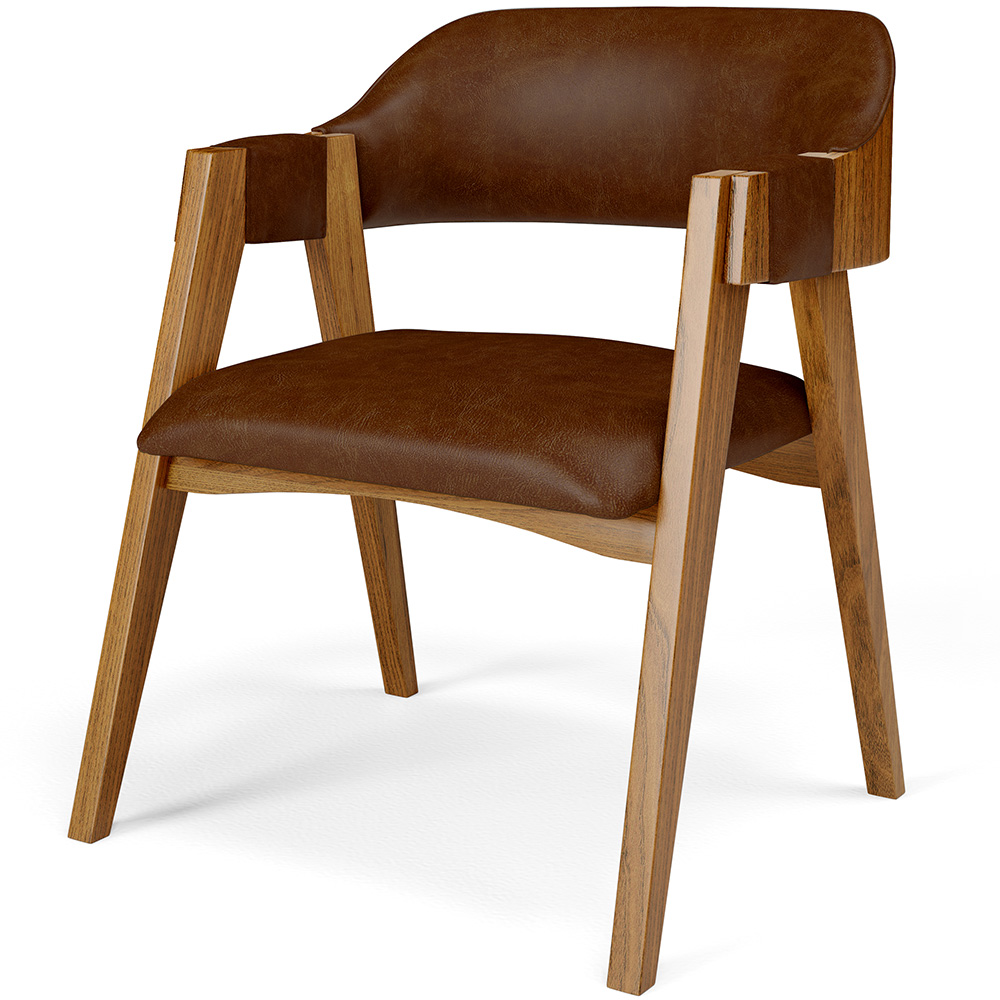 Cadeira Para Sala de Jantar e Estar Living Estofada Suran L02 Couríssimo Marrom - Lyam